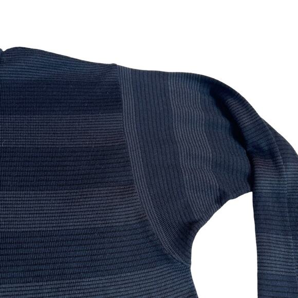 Jos J Oliver Mens XL Sweater Blue Made in Italy Merino Wool blend striped FLAW - Picture 4 of 16